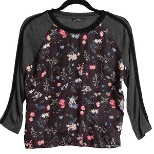 Zara W&B Collection Black and Floral Top Women's Size Large